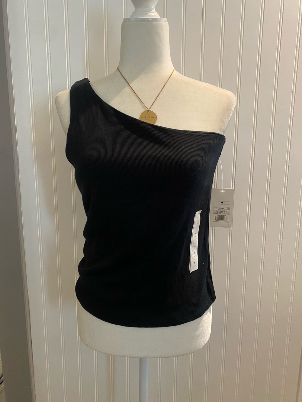 One-Shoulder Ribbed Tank Top